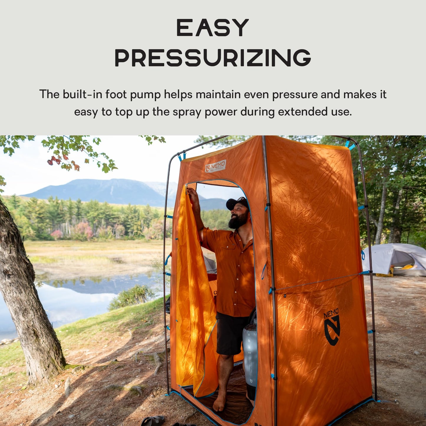 Nemo Equipment Helio LX Portable Pressure Shower - Fortress/Silt/Black - 22L