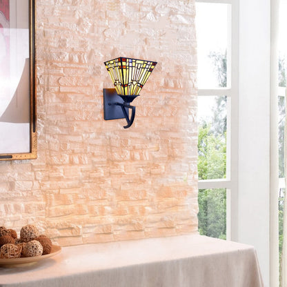 Chloe Lighting Kinsey Mission Wall Sconce, 1 Light, Blackish Bronze, Multicolor, 6in Wide, Model CH33293MS06-WS1