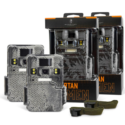 Spartan Camera 2 Pack Lumen Non Cellular Trail Camera HD Video, 24MP Photos, Dual Flash, Full Color Night Vision, 60ft Detection, 75° Wide-Angle, Rugged & Weatherproof
