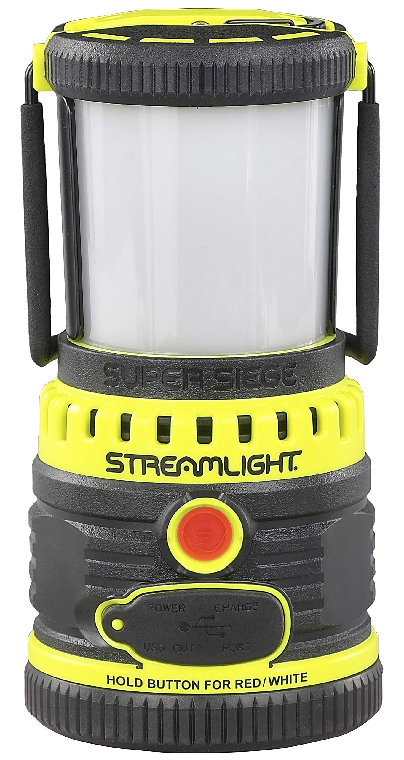 Streamlight 44945 Super Siege 1100-Lumen Rechargeable Outdoor Hand Lantern/Flashlight with 120-Volt AC Charger and Portable USB Charger, Yellow