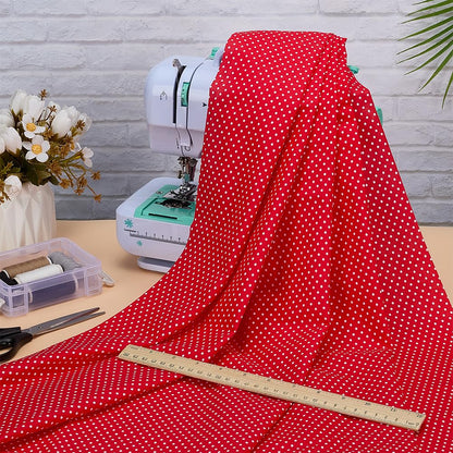 FINGERINSPIRE Red Mini Polka Dot Fat Quarters Quilting Fabric Bundles, 40x62 Inch Cotton Patchwork Fabric Sewing Craft for Handmade Craft Making Supplies Clothing Accessories