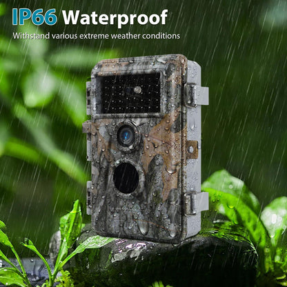 Acuxiaza 2 Pack Trail Camera 64MP 1296P Game Camera with 940nm No Glow Night Vision Fast 0.3s Trigger Speed Motion Activated IP66 Waterproof for Wildlife Cam, Hunting, H.264 MP4 Video