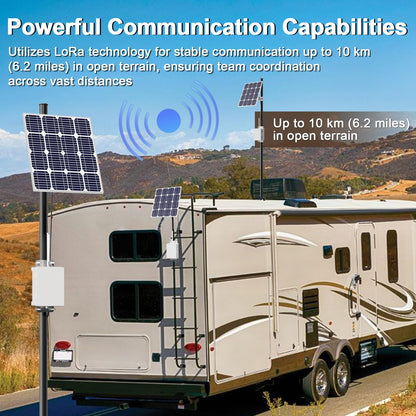 Solar Meshtastic Outdoor Node, Meshtastic Solar Node Repeater with Lora V3 Esp32 Motherboard, 915Mhz Mesh Lora Antenna, Sx1262 Bluetooth, Built-in 6000mAh Battery, Long Range Wireless Communication
