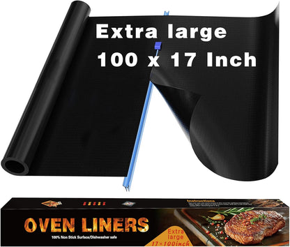 Skiennix Non-Stick Oven Liners - Heavy Duty Teflon Baking Mats for Electric & Gas Ovens | Large Size