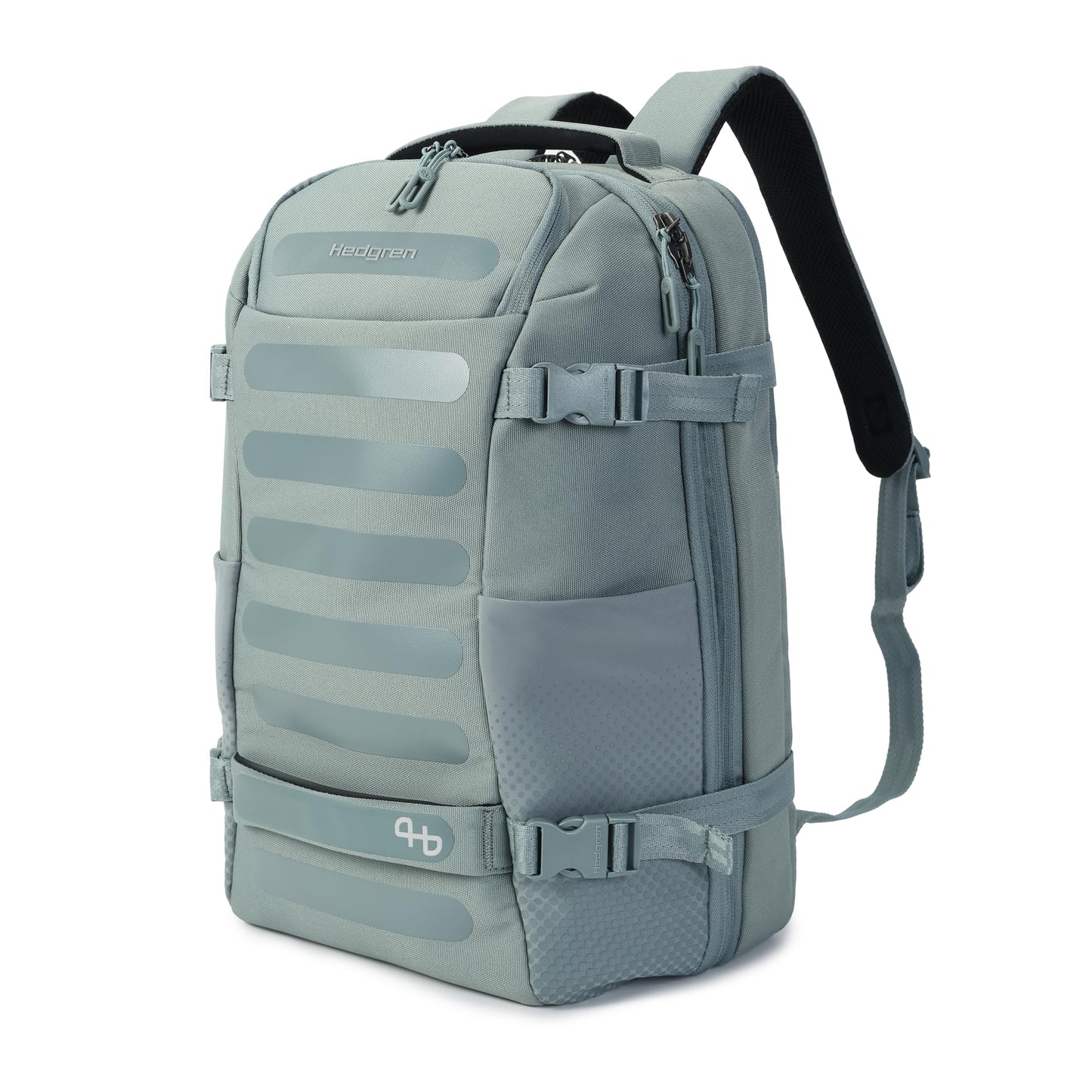 Hedgren | TRIP Travel Backpack – Expandable, Water-Repellent RPET with RFID Blocking, Laptop & Clothing Compartments, Rain Cover & Smart Sleeve for Carry-On | 28.5 L (Grey-Green)