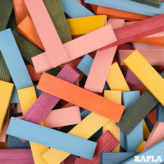 KAPLA 100 Octocolor Case - Wooden Construction Set 100 Colored Building Planks