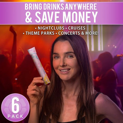 GoPong Tampon Flasks 6 Pack (9 oz Total) - Hidden Alcohol Travel Flasks for Women - Secret Liquor Containers for Nightclubs, Festivals, Cruises, and Sports Events