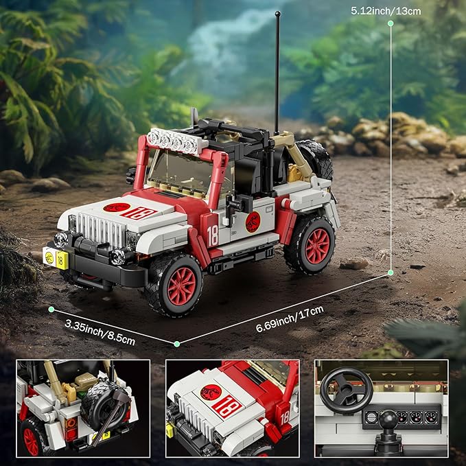 3 in 1 Classic Off-Road Vehicle Building Block Sets 1632 Pcs Off Road Cars DIY Model Kit Collectible and Display ORV Building Toys Creative Birthday Gifts for Adults Teens 14+