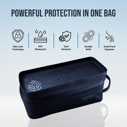 Smell Proof Tobacco Storage Bag – IP67 Odor & Water Resistant Case with Sealed Zipper, Durable Lightweight Puncture-Resistant Travel Cosmetic & Toiletry Organizer Designed in Montana (Space Station)