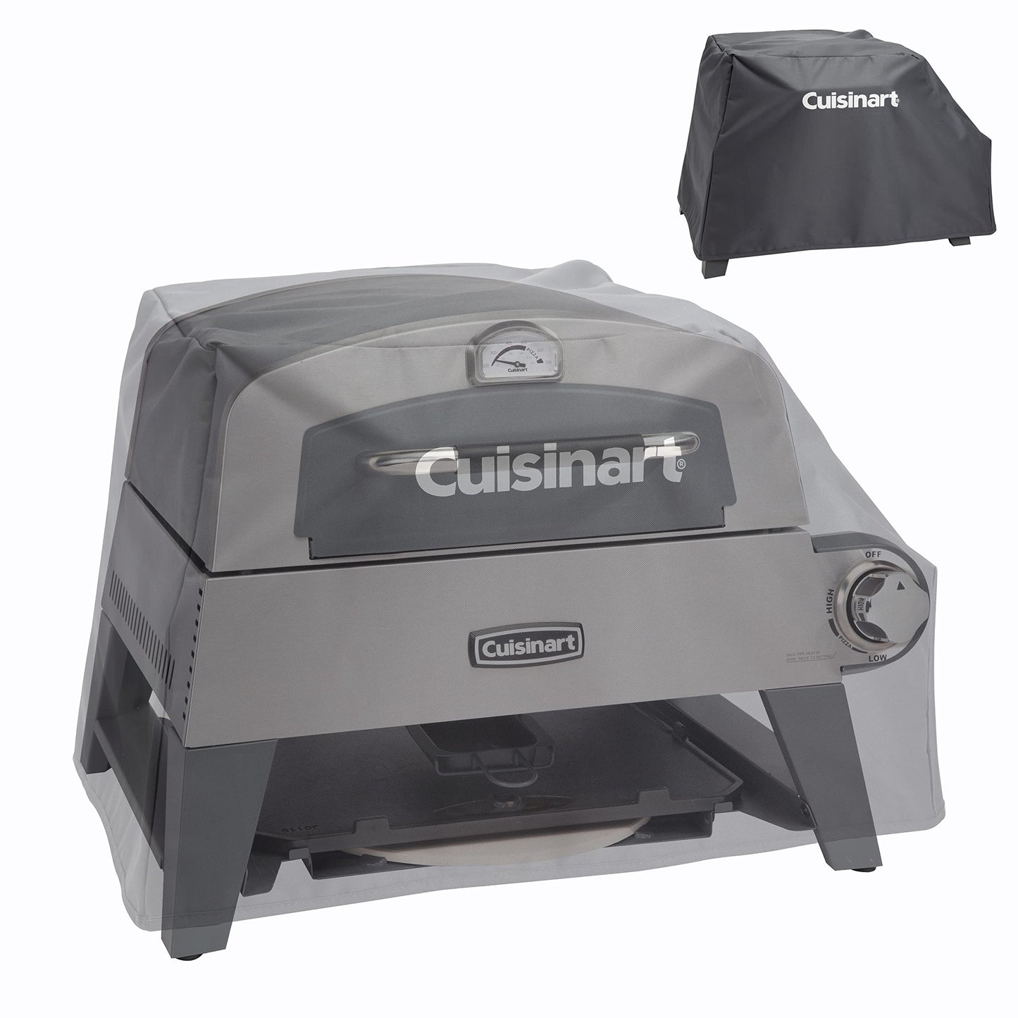 Cuisinart CPT-2110 Fold 'n Go Prep Table & Grill Stand, Portable Outdoor Food Prep Station & CGC-103 3-in-1 Pizza Oven Grill Cover, (Cover fits CGG-403)