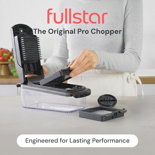 Fullstar Vegetable Chopper - Pro Dicer with Container & Fruit Cutter | 2-in-1 Kitchen Gadget (Black)