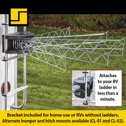 Stromberg Carlson Extend-A-Line 35" Clothes Line – Retractable, Rack Hanger, Folding Swing Arm with Versatile Towel Bar for RVs, Drying, Motorhomes, Campers, and Home Laundry Spaces