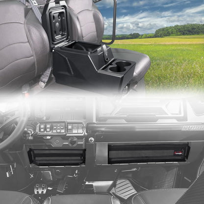 StarknightMT Defender Dash Storage Nets and UTV Center Console Armrest Box with Cup Holders Compatible with Can-Am Defender & Defender MAX HD5 HD7 HD8 HD9 HD10 (2017-2025)
