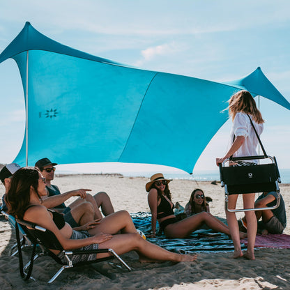 Neso Gigante Portable Beach Tent Sun Shelter - Lightweight Beach Shade Canopy - Easy Setup for Family Outings - Patented Reinforced Corners - UPF 50+ - 8ft Tall, 11 x 11ft - Save The Whales