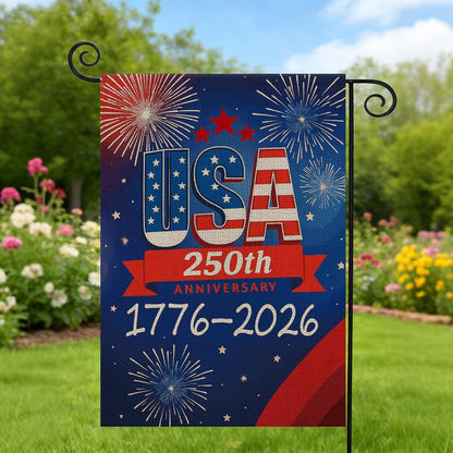 250th Anniversary USA Garden Flag - Double-Sided Waterproof Design | 12x18 Inch Patriotic Decor