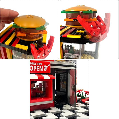 General Jim's Wacky Burger Modular Fast Food Burger Joint Restaurant Building Blocks Bricks Set