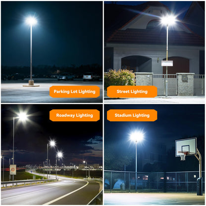 200W Upgraded LED Parking Lot Light with Photocell 30000lm 5000K, ETL, IP66 Waterproof Adjustable 3-Head Commercial Lighting Outdoor, Pole Mount, Flood Lights for Roadways, Driveways