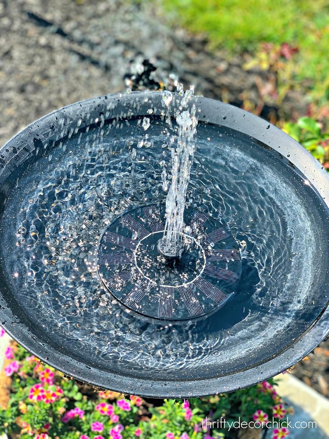 Skiennix Solar Fountain - Solar Powered Bird Bath Pump with 4 Nozzles | 1.4W Outdoor Water Feature for Garden & Pond