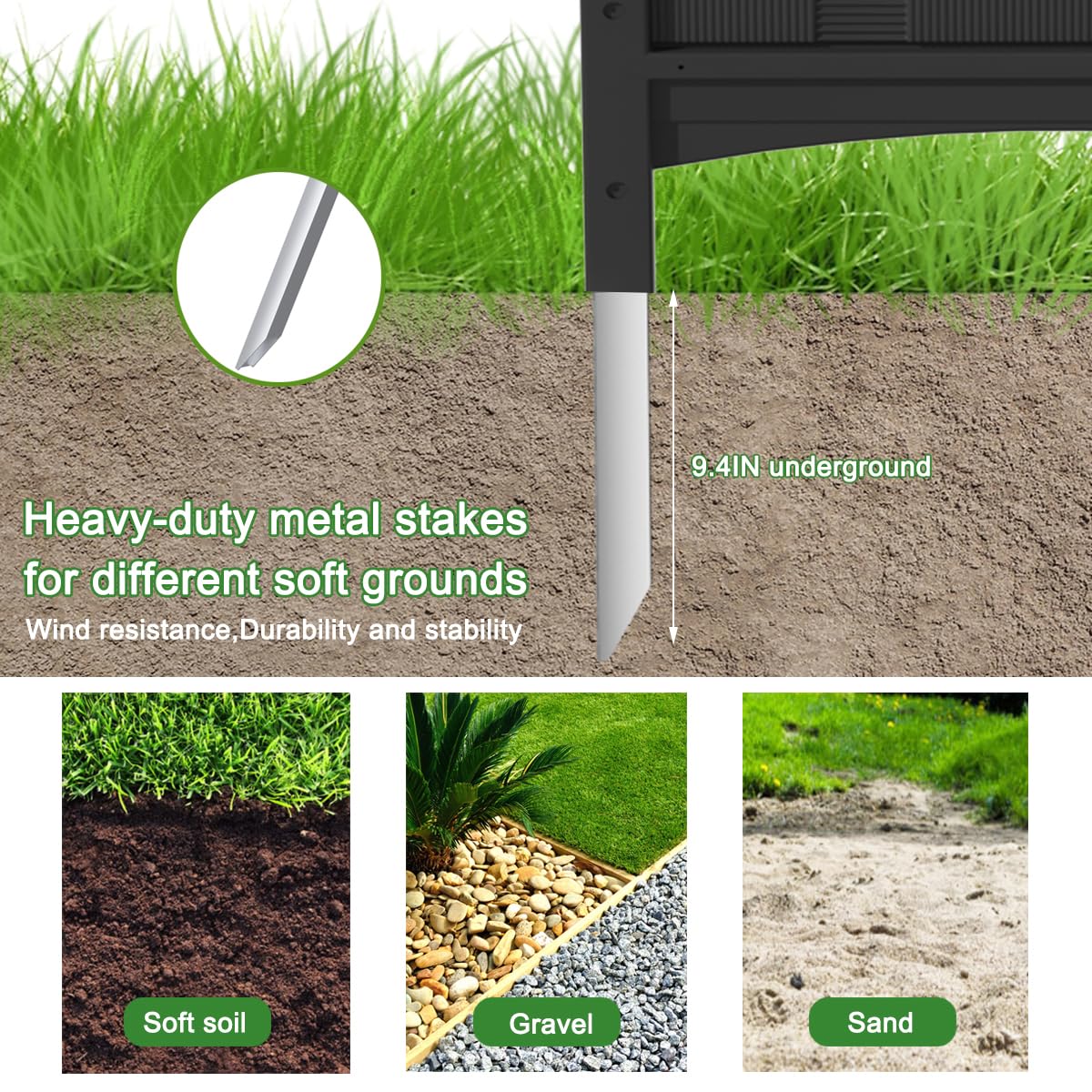 KINYING Air Conditioner Fence Privacy Screen,4 Panels Pool Equipment Trash Can Enclosure Screen for Outdoor,Resin Fence Panels Kit,45" (H) x 22" (W) Per Panel, Black