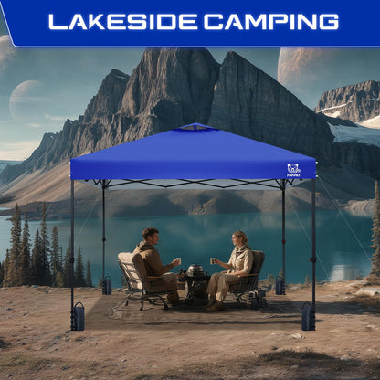 FANPAT 10x10 Pop Up Canopy Tent,300D Silver-Coating Top,1-Person Setup Commercial Heavy Dury Canopy Tent Instant Portable Shelter and Carry Bag, Bonus 8 Stakes and 4 Weights(Blue)