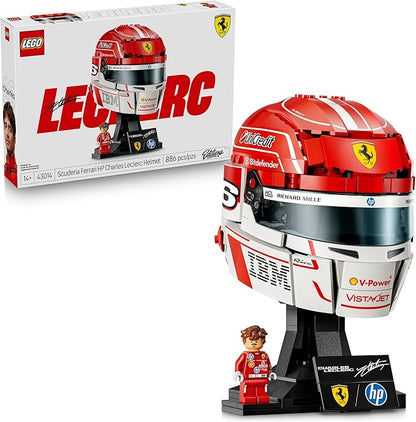 LEGO Editions Scuderia Ferrari HP Charles Leclerc Helmet - Building Set for Teens Ages 14+ - Collectible F1 Display - Bedroom or Home Office Decor - Gift for Formula 1 Fans - 43014