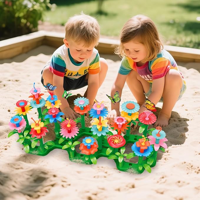 SpringFlower Toys for Girls 3 4 5 6 7 Years Old Flower Garden Building Kit with Storage caseEducational STEM Toy and Preschool Garden Play Set for Toddlers for Kids148pcs
