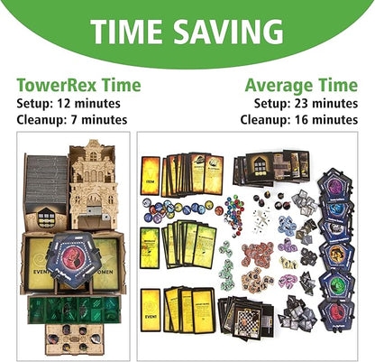 TowerRex Organizer for Betrayal at House on The Hill 2nd Ed Board Game Widow's Walk Expansion Storage Insert Accessories Upgrade