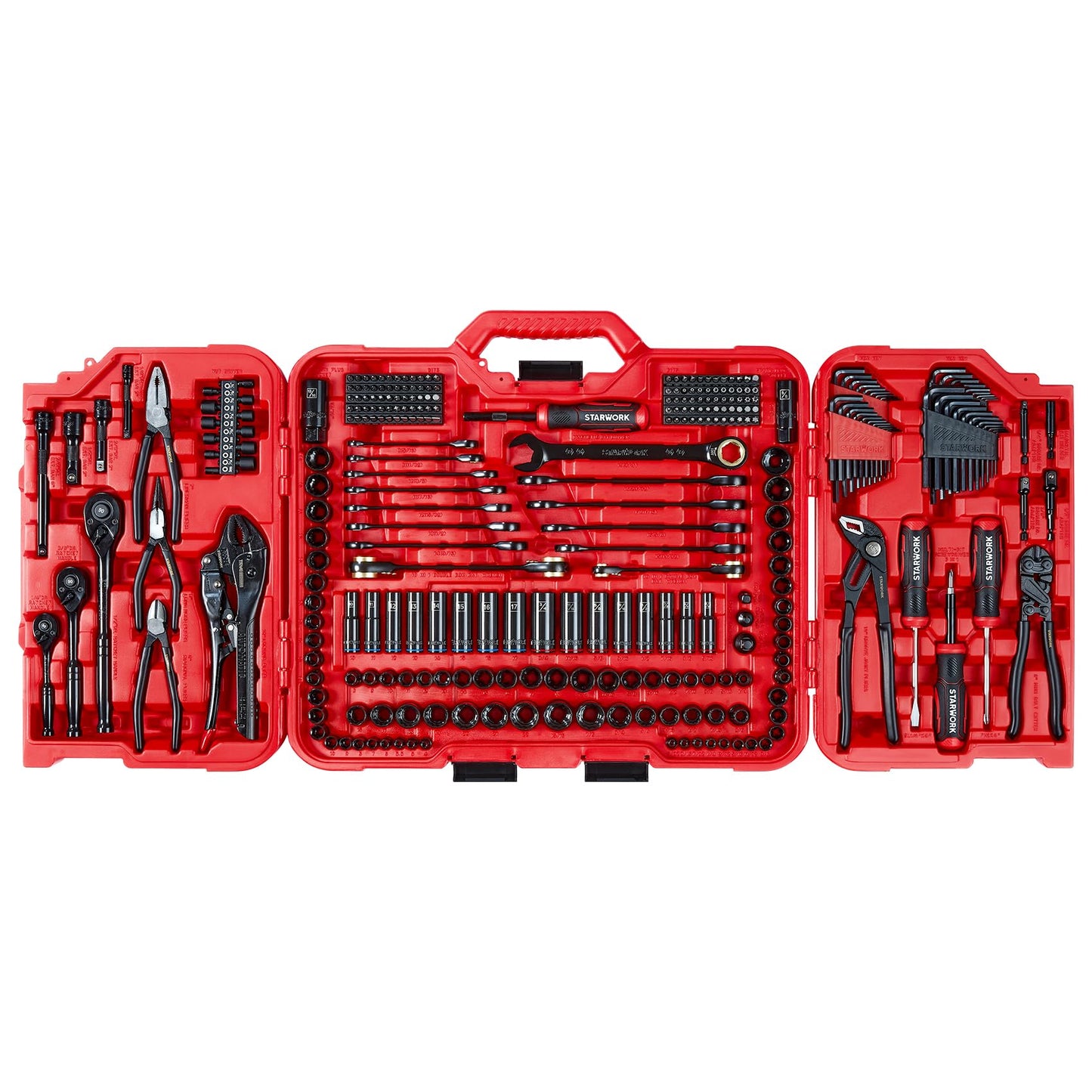 STARWORK TRUE MECHANIC 312-Piece Mechanics Tool Set and Socket Set, Professional, SAE/Metric