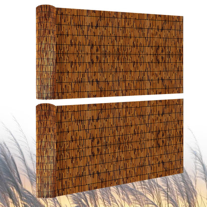 PAKNANO 2 Pack Natural Reed Fence,4FT X 16.4FT Bamboo Fencing Privacy Reed Screening for Outdoor, Gallery, Restaurant, Hotel, Patio (Brown)