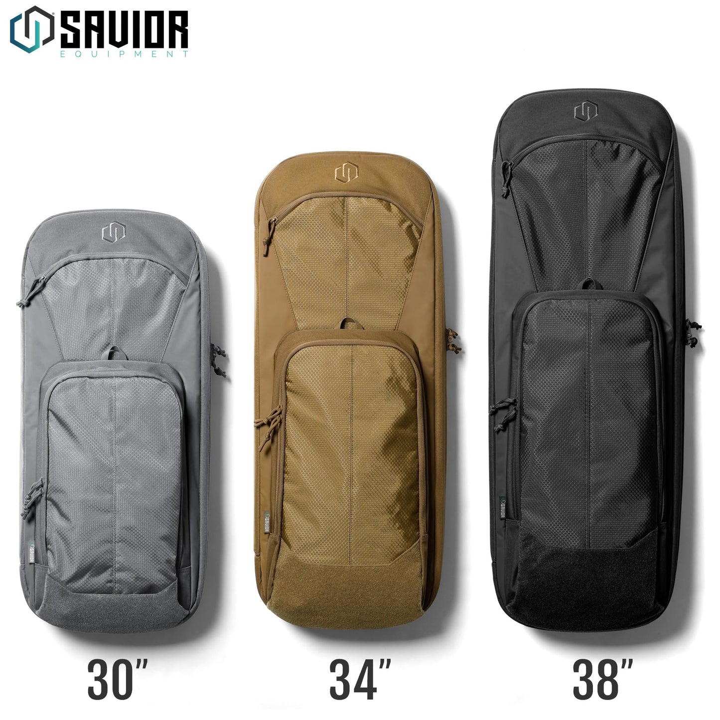 Savior Equipment Specialist Series 30" 34" 38" Covert Tactical Gun Bag Backpack Soft Case with Compartment, Low Profile Bug Out Truck Bag (SW Gray, 38")