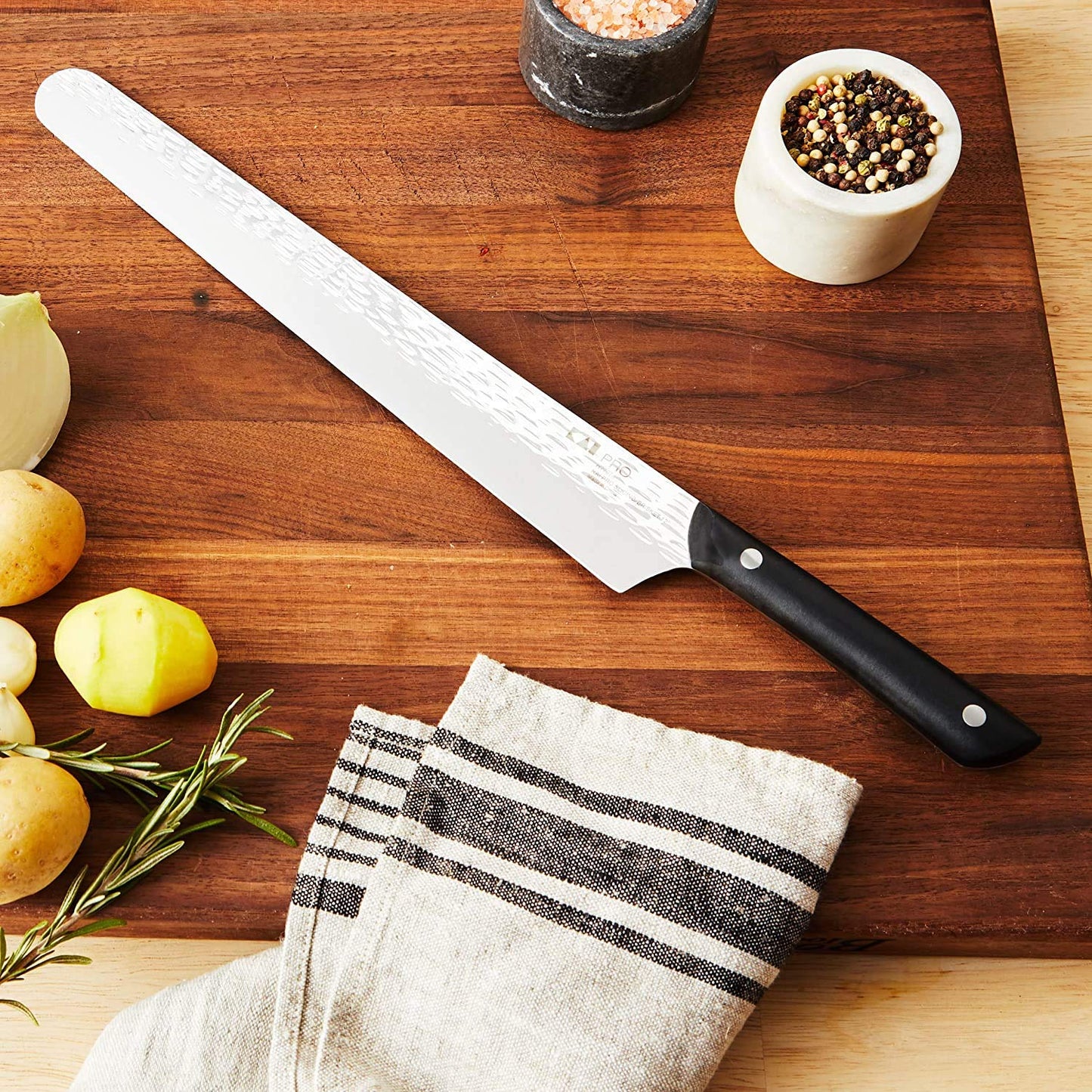 Kai PRO 6" Chef’s Knife, Hand Sharpened Kitchen Knife for Professional and Home Chefs, Japanese AUS6M Stainless Steel Blade, Full-Tang POM Handle, NSF Certified