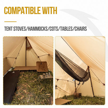 OneTigris ROCDOMUS Hot Tent with Stove Jack, 3000mm Waterproof, Versatile Lightweight Hammock Tent for Camping, Hiking, Backpacking, Bushcraft, Car Trips