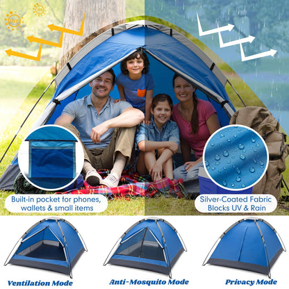 Woanger 12 Pack Bulk 2 Person Camping Tents for Homeless Lightweight Outdoor Tent with Rain Fly and Carrying Bag Waterproof Windproof Setup for Homeless Camping Backpacking(Blue)