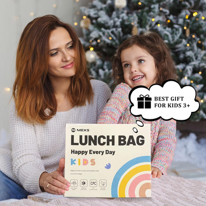 MEXS Lunch Box for Kids, DIY Charm ＆Insulated Lunch Bags for Boys Girls, Toddler Lunch Tote for School Picnic with Water Bottle Holder, Ideal for Ages 3+ (Unicorn/Dinosaur)