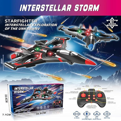 RC PlaneFoam Airplane Toy Drone Remote Airplane Foam Airplanes for Kids Airplanes for Kids Remote Control Helicopter for Boys 8-12360°Flip Fighter Jet with Light(RED)