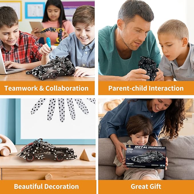 Erector Sets for Boys Age 8 9 10 11 12-16 and Older 332 Pcs Batman Model Car Building Set for Kids Ages 8-12 Year and Up Metal STEM Educational Toy for Kids Boys Girls or Adults