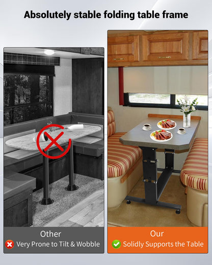 CGENWDCH Adjustable RV Folding Table Legs, Portable Dinette Table Base Legs Stand/Bed Base Replacement, Fit for RV/Yachts/Camping and Various Outdoor Activities, Stable Support for Table