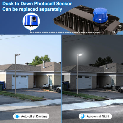 Dream Eeve 240W LED Parking Lot Light Trunnion Mount Dusk to Dawn 5000K Led Parking Lot Lights Outdoor Area Commercial Security IP65 Waterproof 100-277V 36000LM