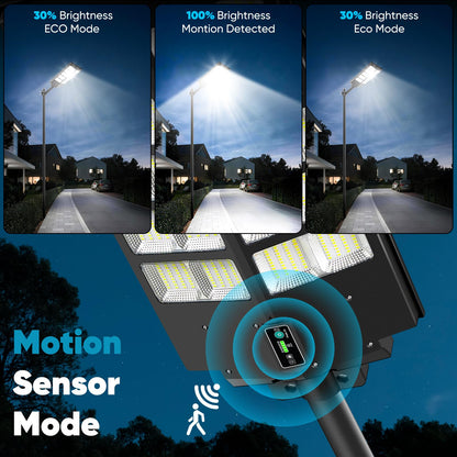 2 Pack 26" Large Solar Street Lights Outdoor Waterproof - 9000W 120000LM Solar Powered Parking Lot Light Dusk to Dawn,Motion Sensor Commercial LED Solar Flood Lights Remote Control
