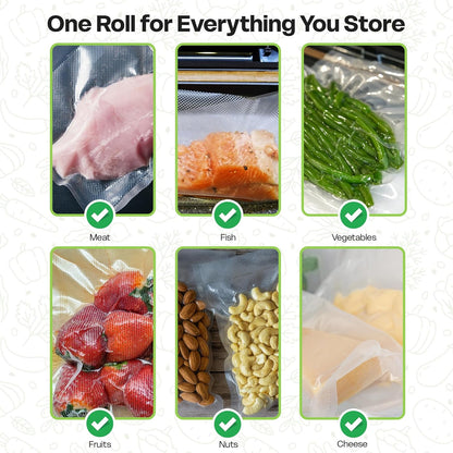 Premium Vacuum Sealer Bag Rolls - Custom Cut for Freezer & Sous Vide - Durable Food Storage, 3 Pack (8"x20')
