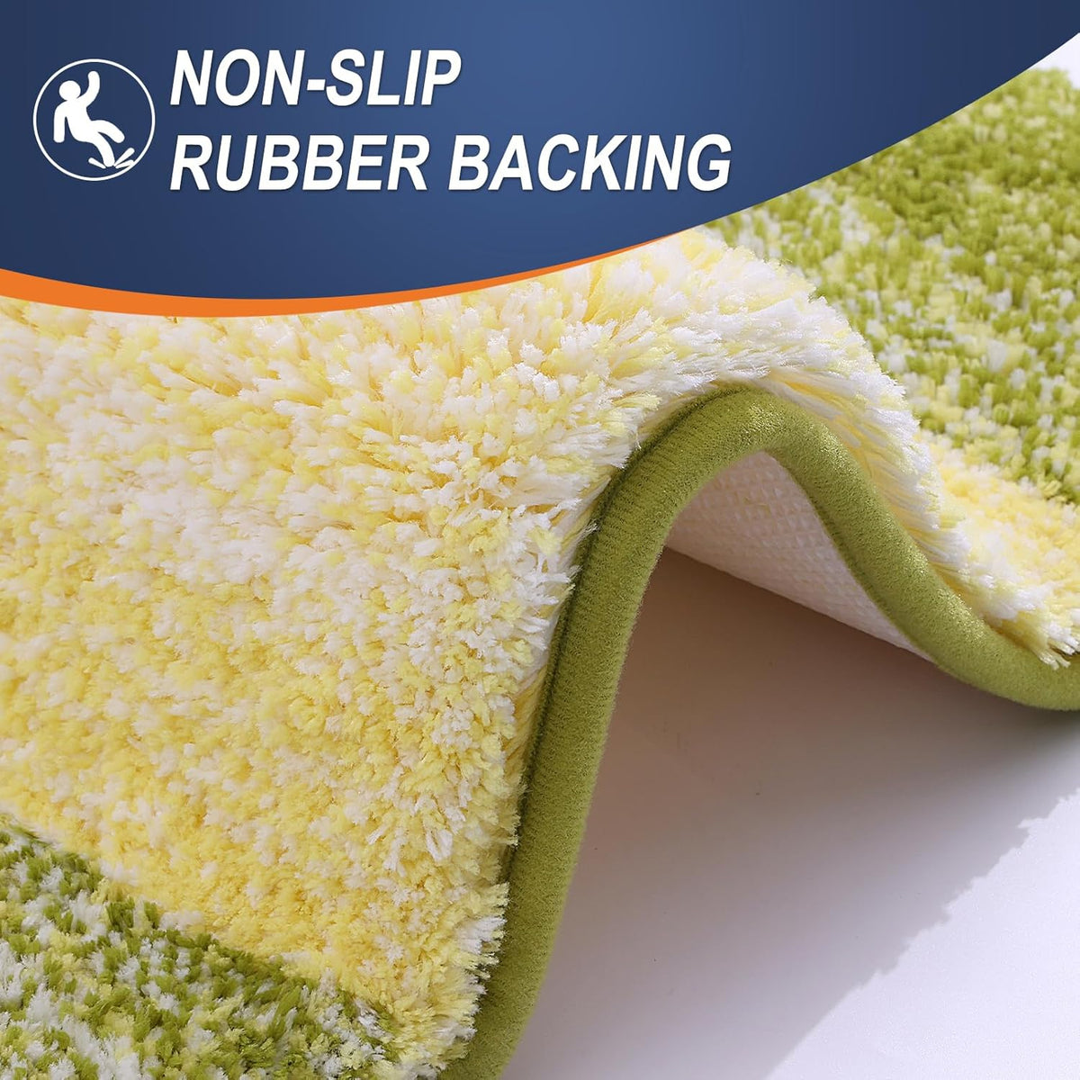 OLANLY Luxury U-Shaped Toilet Rugs - Extra Soft, Absorbent Microfiber Bath Mat | 24x20, Olive Green