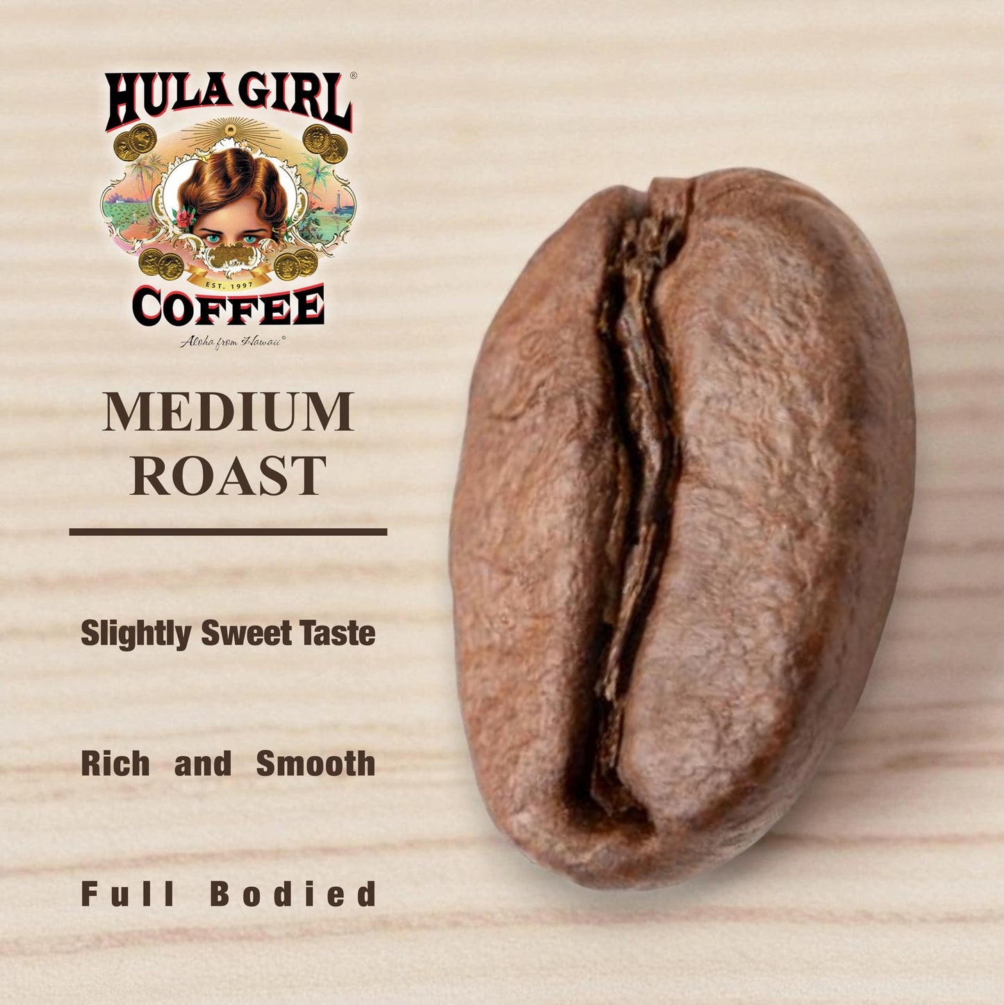KONA COFFEE 100% - Premium Freeze Dried Instant - Low Acid - Medium Roast Arabica, 1.5oz (1 Pack | 25 Servings) KONA COFFEE 100% - Low Acid Coffee - Servings) Hula Girl the Store