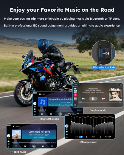 Carpuride W602BSPRO for BMW Motorcycle Carplay & Android Auto 6.25" IP67 Waterproof Car Play Moto GPS Navigation Screen with Dual Bluetooth, Data Reading, OTA, Wonder Control, TPMS, Compass, Barometer
