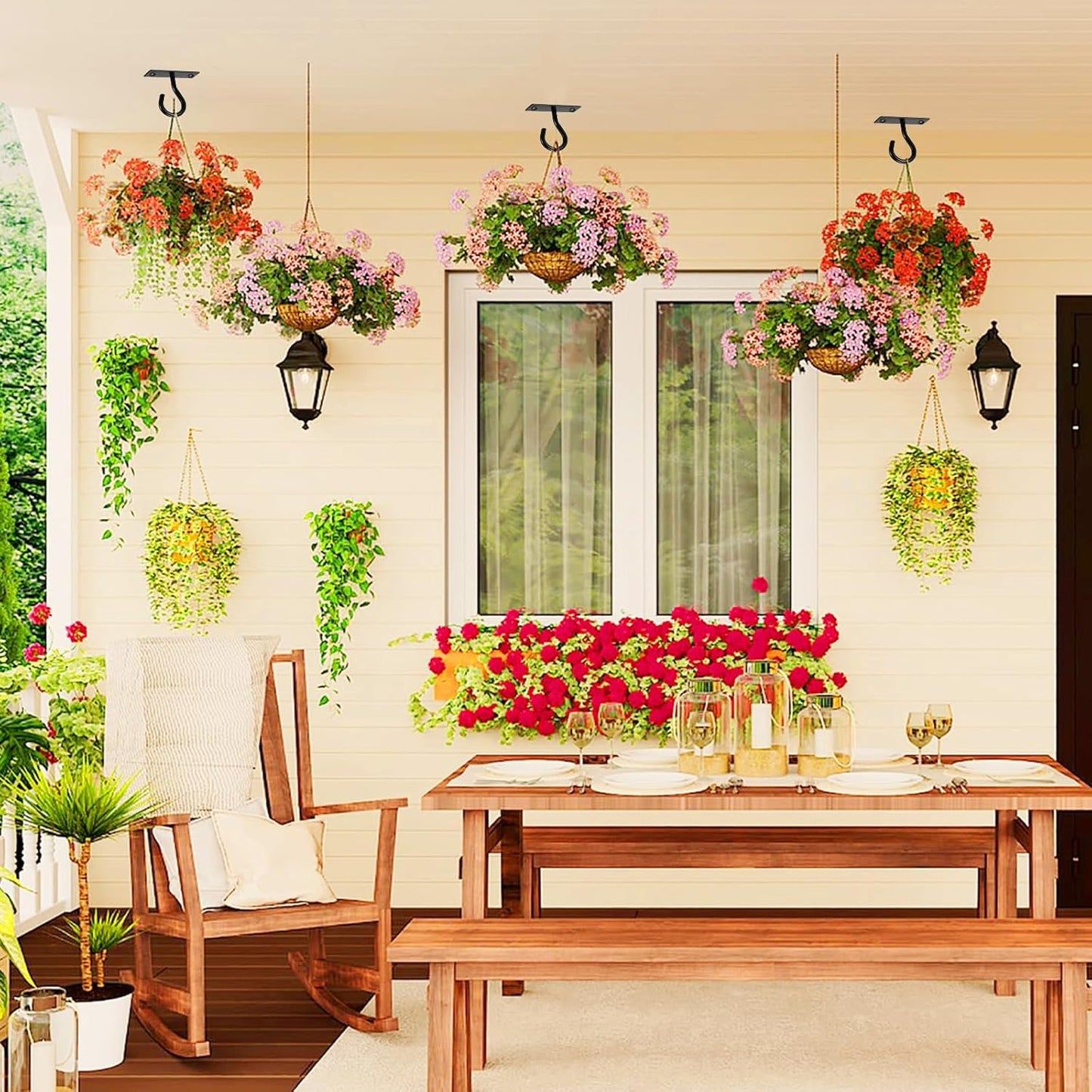 Skiennix Ceiling Hooks - 2.5-Inch Plant Hangers for Indoor/Outdoor Use | Durable Wall Hooks for Pots & Decor
