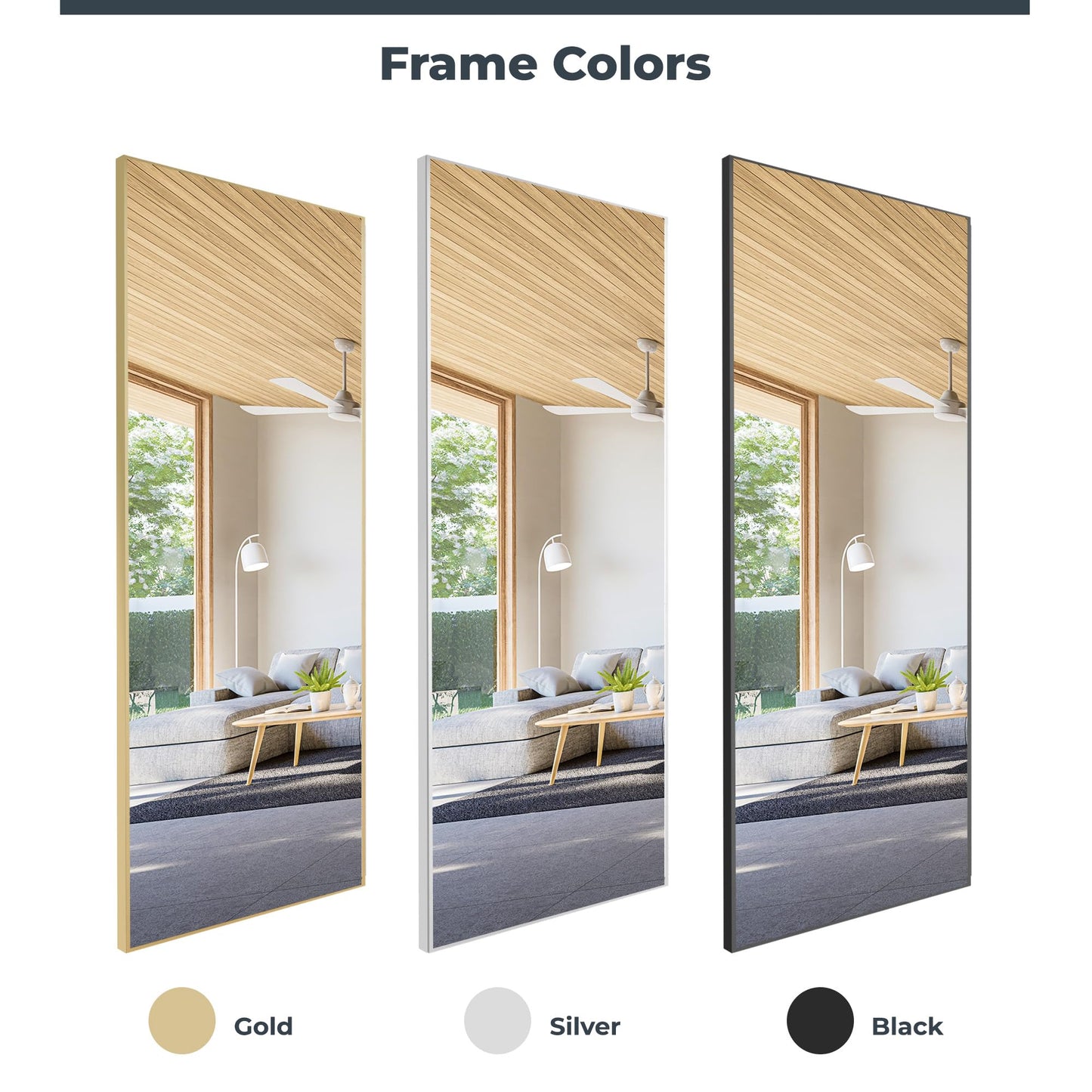 Nano Full Length Mirror Shatterproof Oversized Full Body Glassless Mirror for Home Gym Dance Studio and Workout Room 36" x 72" Chrome