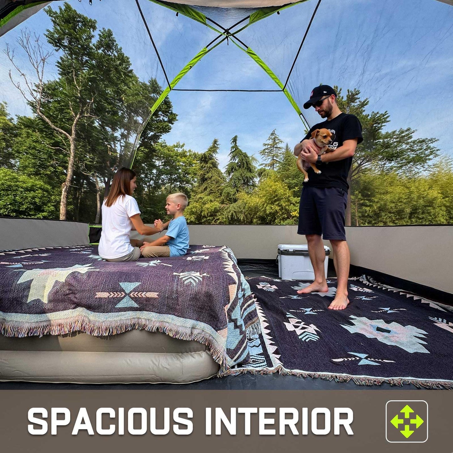 Happy Travel Camping Tent, 4/6 Person Dome Tents for Camping with Rainfly, Waterproof Clip Easy Setup Portable Family Tent with Mesh Windows, 20% More Headroom Backpacking Tents for Camping & Hiking