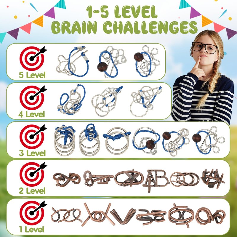 Mytothfy 24 Pcs Brain Teaser Puzzles for Adults Teens - Metal Puzzles 3D Puzzle Game Toys for Adults Teens - Unlock Interlocking Puzzle Adult Teens IQ Education Smart Toys