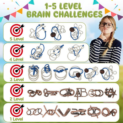 Mytothfy 24 Pcs Brain Teaser Puzzles for Adults Teens - Metal Puzzles 3D Puzzle Game Toys for Adults Teens - Unlock Interlocking Puzzle Adult Teens IQ Education Smart Toys