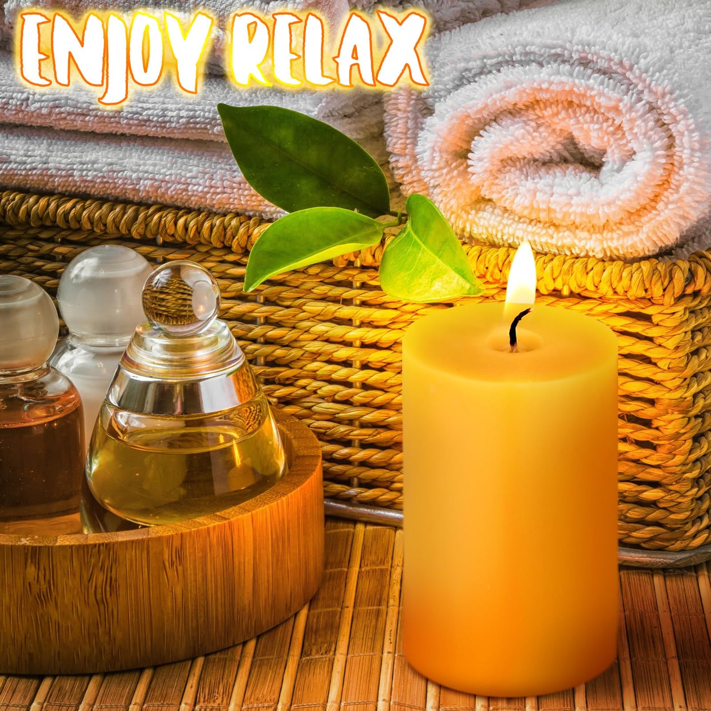 Threlaco 10 Pcs Pure Beeswax Candles Set Natural Unscented Beeswax Pillar Candle 2 x 3 Inch 2 x 4 Inch Smokeless Bees Wax Long Burn Time Scentless Candles for Prayer Room Decoration Home Relax