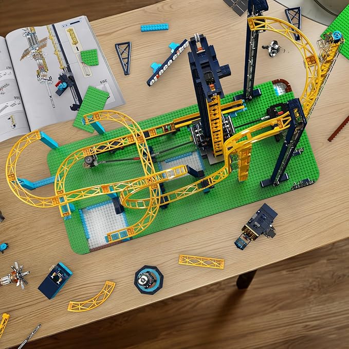Mould King 11031 Loop Coaster Set Space Elevator Roller Coaster Building Sets Space Amusement Park Funfair Track with Train Idea Gift
